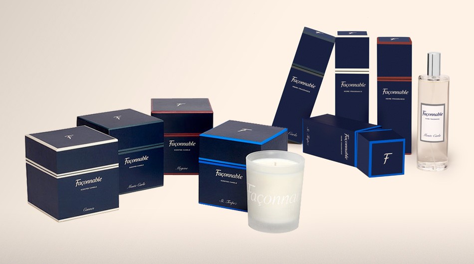 Façonnable candle packaging